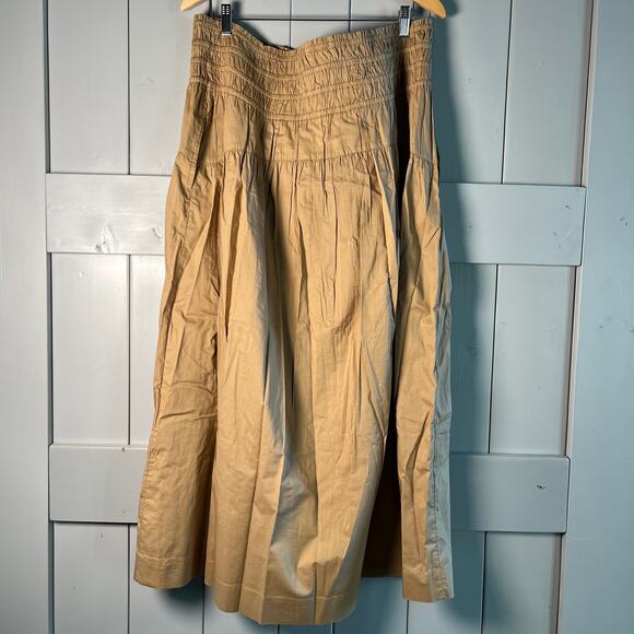 Lucky Brand Smocked Poplin Maxi Skirt in Tan Size XXL NEW - Picture 8 of 8